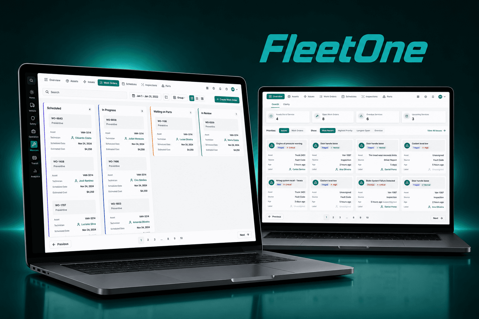 FleetOne — módulo de manutenção de frotas